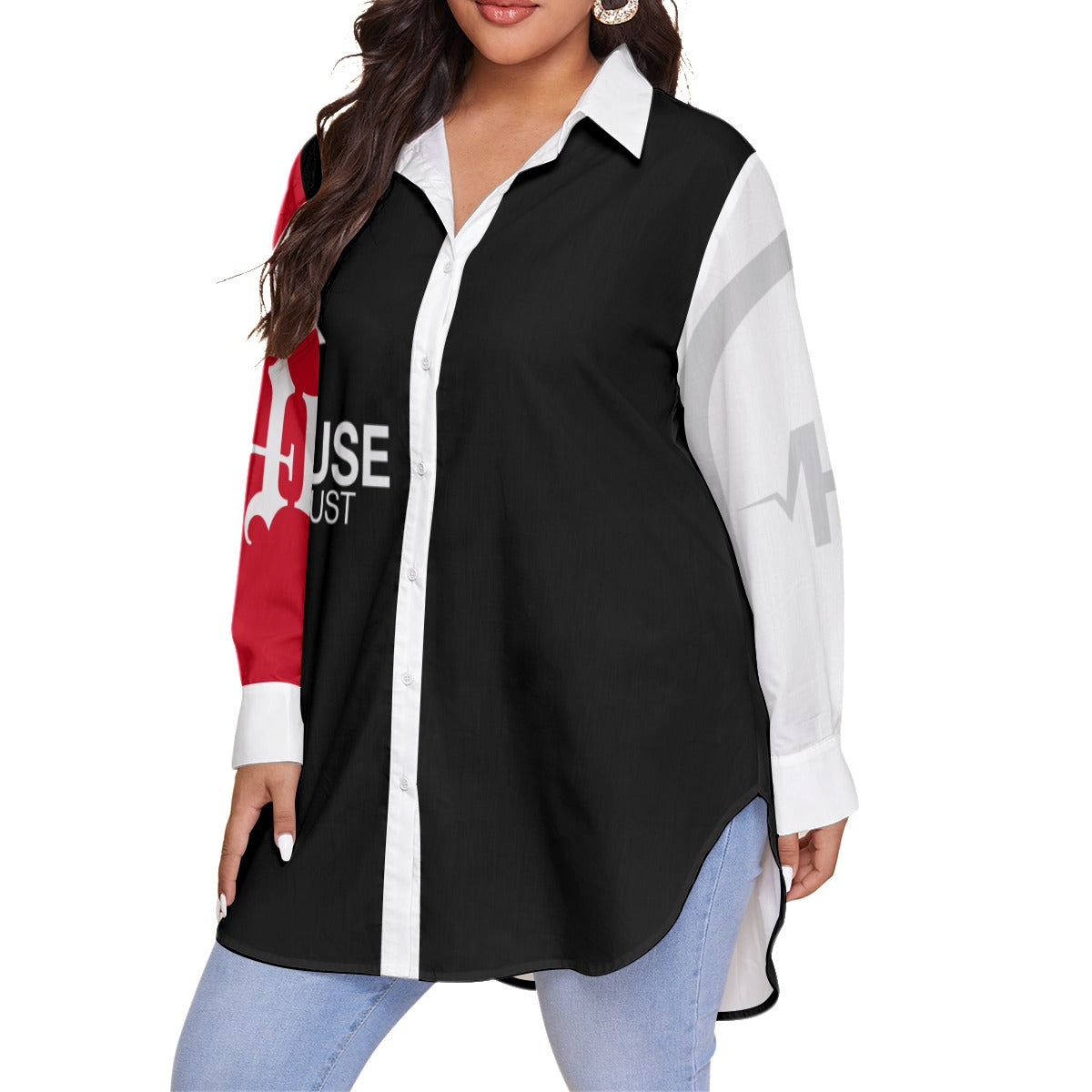 In House we Trust Women's Shirt With Long Sleeve(Plus Size)