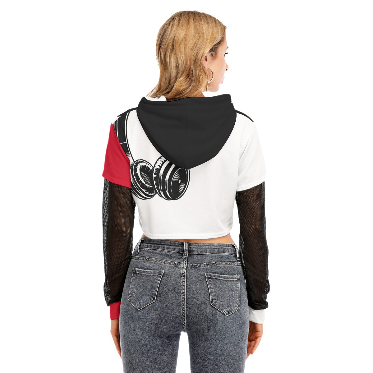 Go Deep House Two-piece Mesh Sleeve Cropped Hoodie